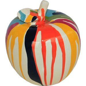 Fluid Fruit Sculpture Apple Artwork Resin Sculpture Abstract Graffiti Ornament